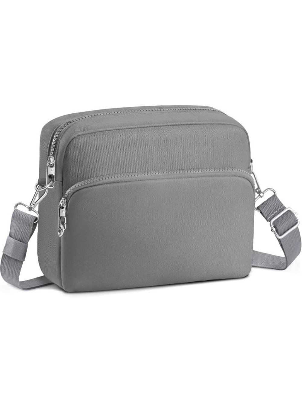 Unisex Gray Classic Design For Trip Travel Zipper Imported Crossbody Bags